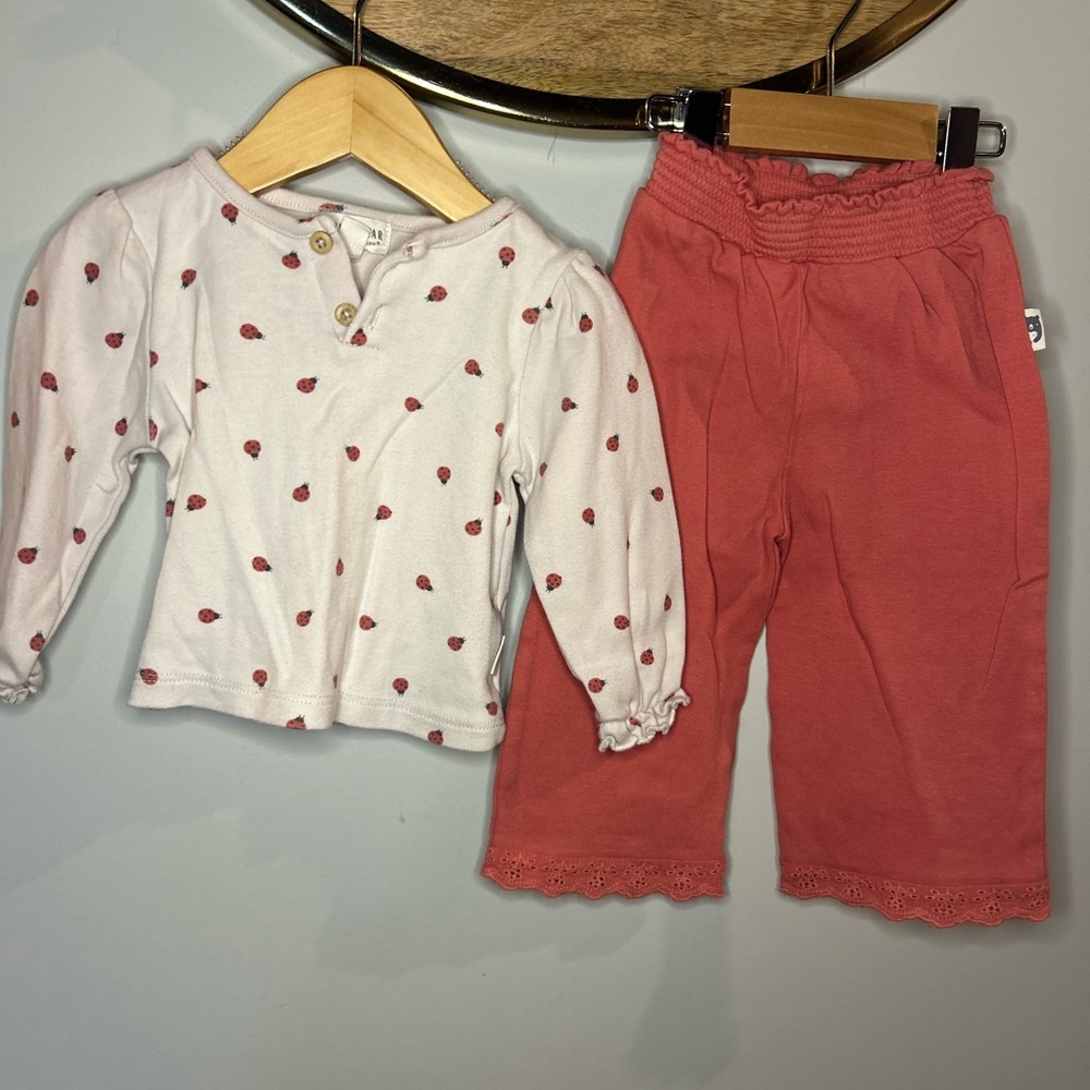Adorable Ladybug Print Kids Matching Set